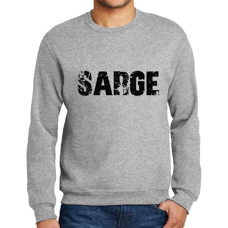 Men's Printed Graphic Sweatshirt Popular Words SARGE Grey Marl