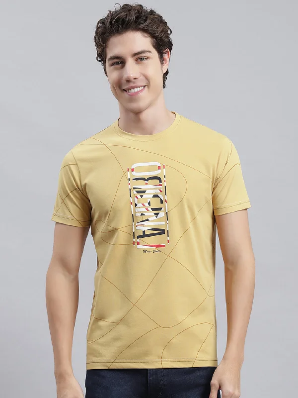 Men Yellow Printed T-Shirt