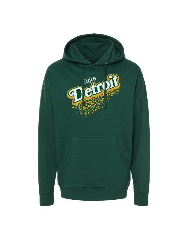 Ink Detroit Vintage - Enjoy Detroit Ginger Ale Hoodie - Forest Green