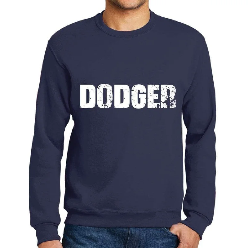 Men's Printed Graphic Sweatshirt Popular Words DODGER French Navy