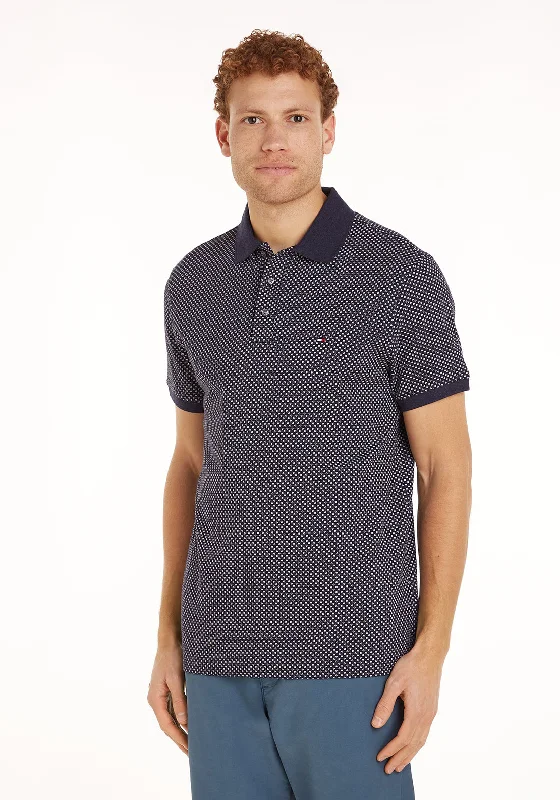 Tommy Hilfiger Pique Microprint Polo Shirt, Desert Sky Melange