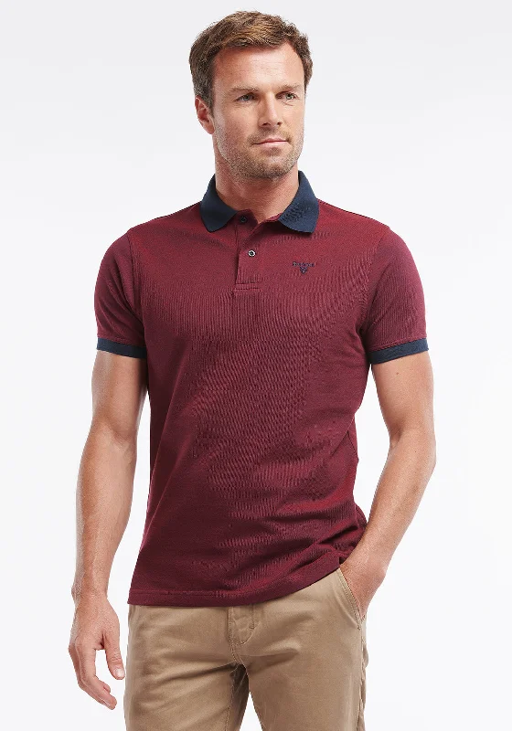 Barbour Men’s Essential Sports Polo Shirt, Dark Red