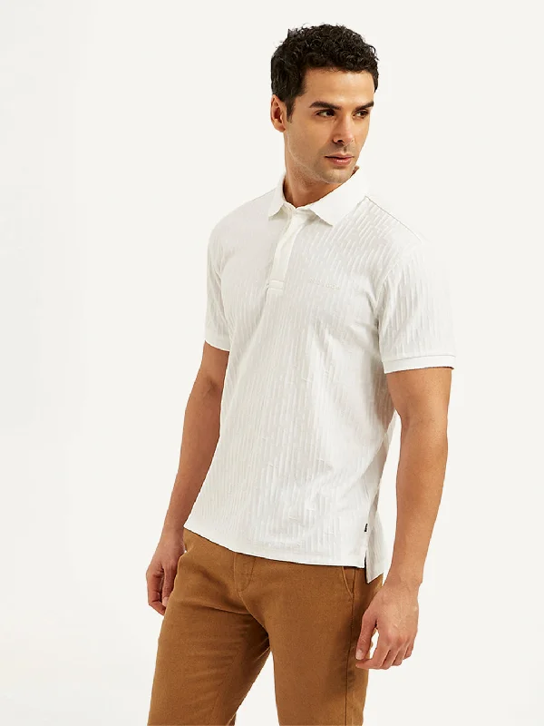 Men's Textured Slim Fit Polo T-Shirt