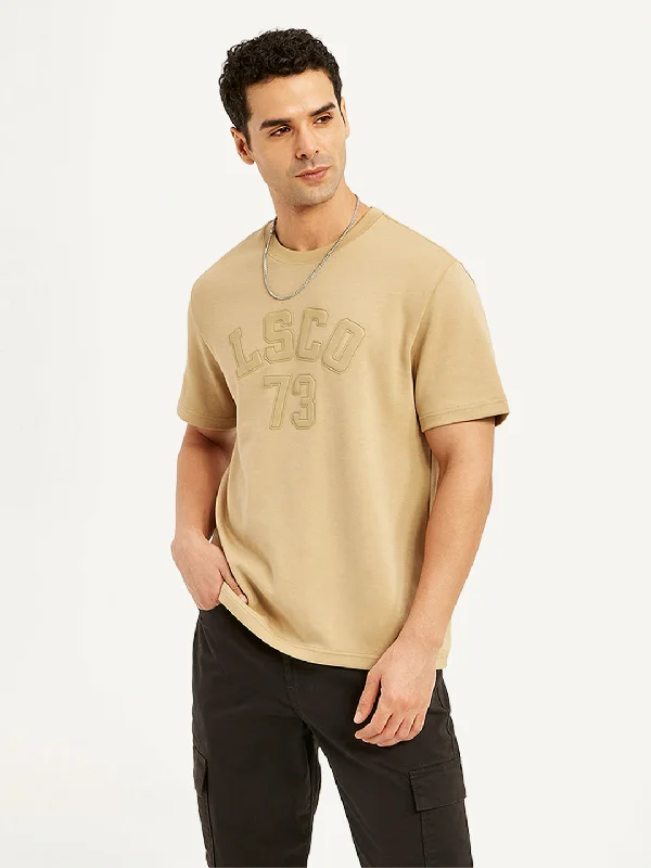 Men's Typographic Print Crew Neck T-Shirt