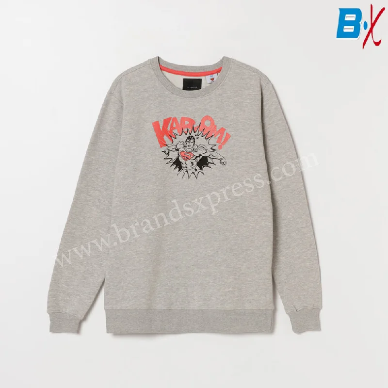 LFT SuperMan Print Grey Fleece Sweatshirt 10042