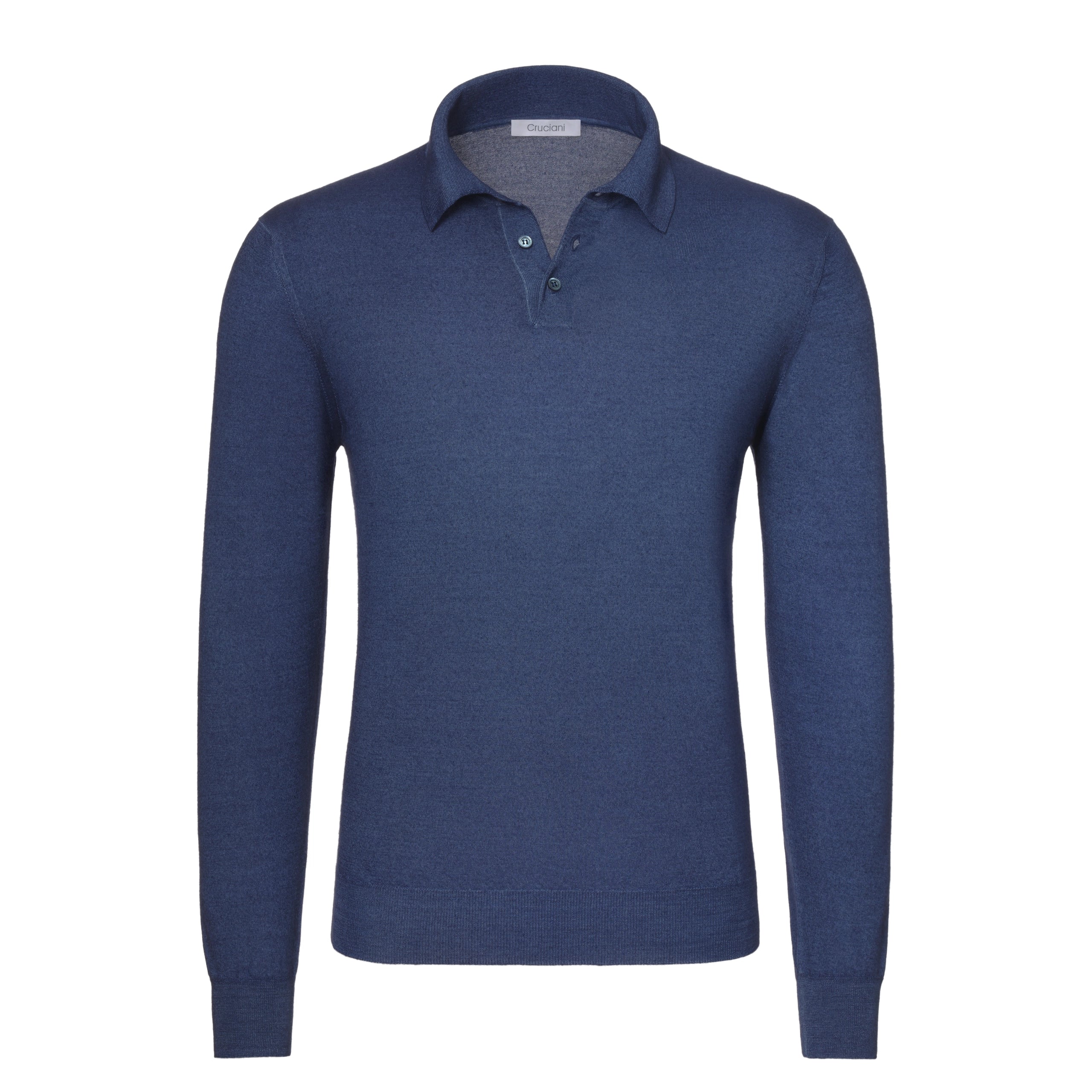 Cashmere and Silk Sweater Polo Shirt in Royal Blue