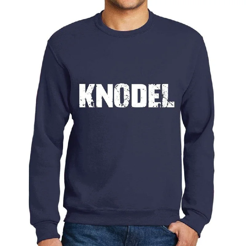 Men's Printed Graphic Sweatshirt Popular Words KNODEL French Navy