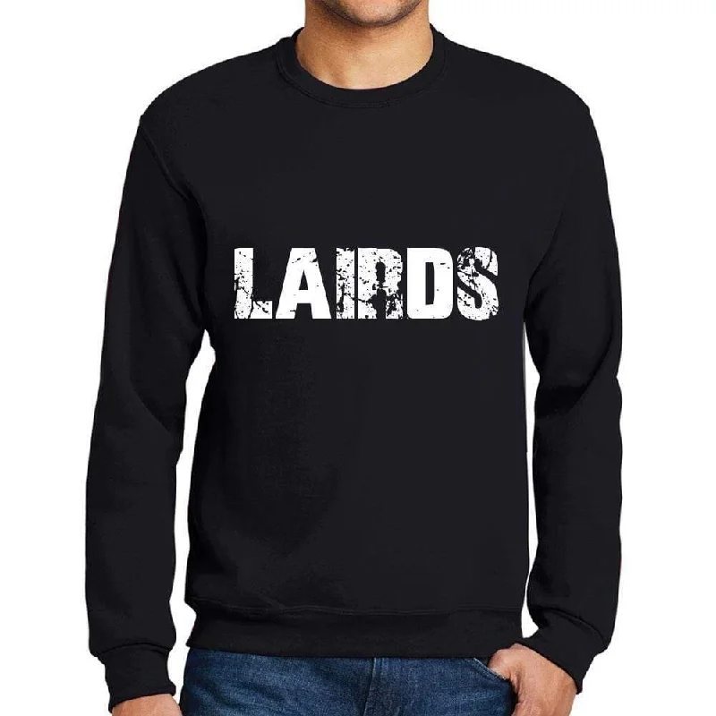 Men's Printed Graphic Sweatshirt Popular Words LAIRDS Deep Black