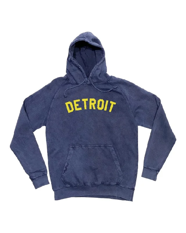 Ink Detroit Mineral Wash Hoodie - Maize & Blue