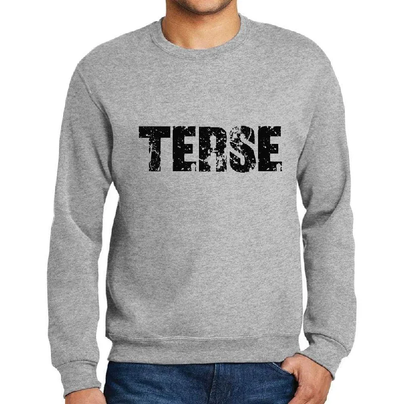 Men's Printed Graphic Sweatshirt Popular Words TERSE Grey Marl