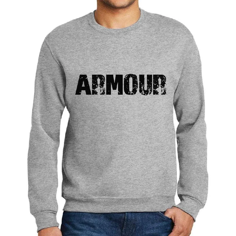 Men's Printed Graphic Sweatshirt Popular Words ARMOUR Grey Marl