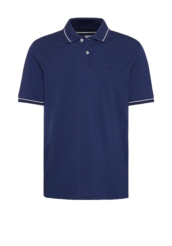 Bugatti Stripe Collar Polo Shirt, Ocean