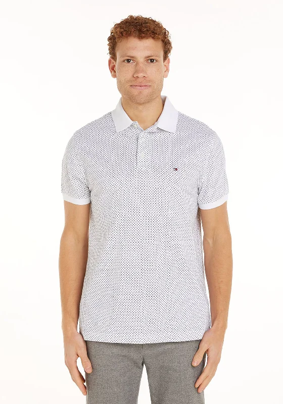 Tommy Hilfiger Pique Microprint Polo Shirt, White