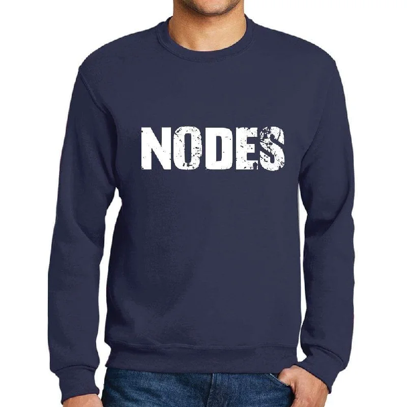 Men's Printed Graphic Sweatshirt Popular Words NODES French Navy