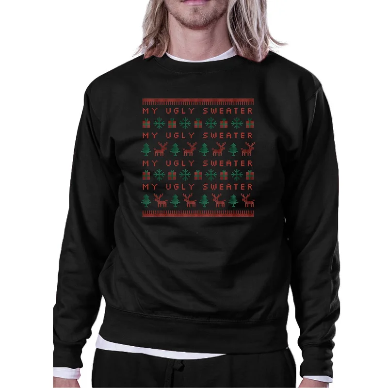 My Ugly Sweater Pattern Black Sweatshirt