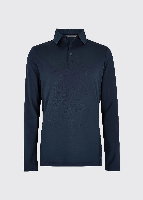 Freshford Mens Long-sleeved Polo - Navy