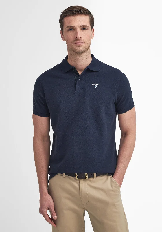 Barbour Men's Tartan Contrast Pique Polo Shirt, New Navy