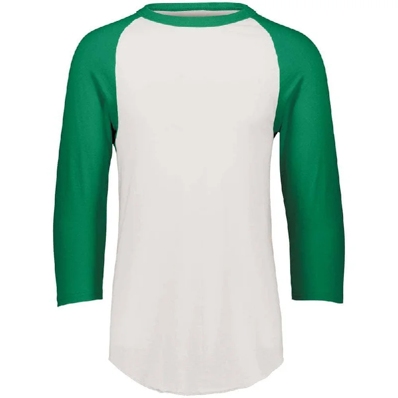 3-4 Sleeve Retro 2.0 Baseball Jersey White-Kelly Green