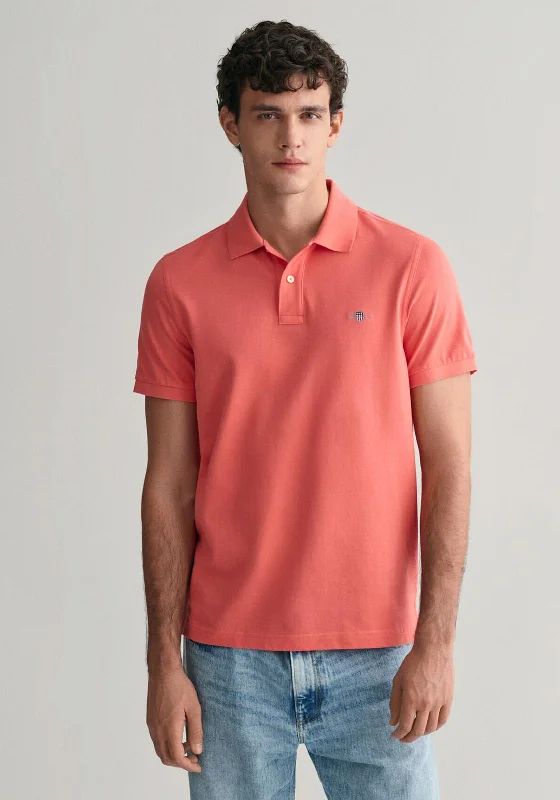 Gant Shield Pique Polo Shirt, Sunset Pink