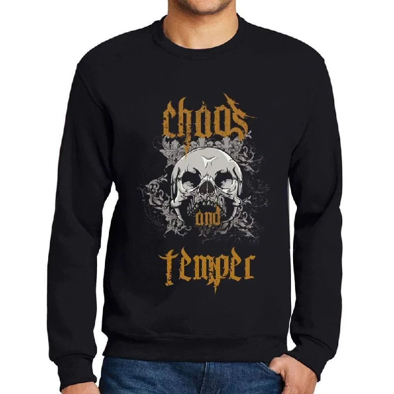 Ultrabasic - Homme Imprimé Graphique Sweat-Shirt Chaos and Temper Noir Profond