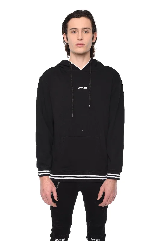 LOGO HOODIE WITH WHITE PIPING