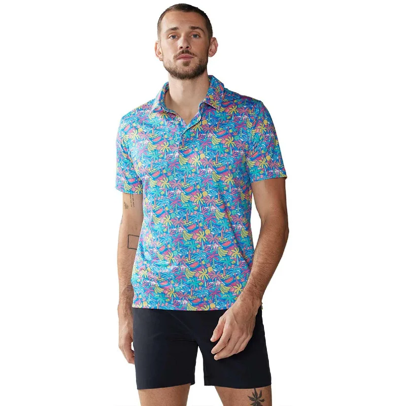 Chubbies The Tropical Bunch Performance Polo Shirt - Bright Blue