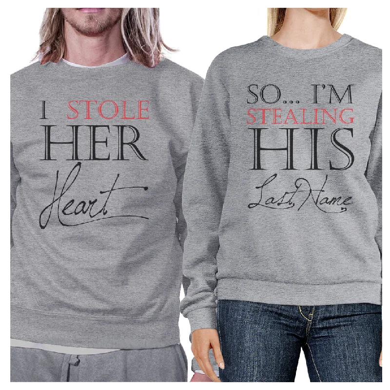 Stealing Last Name Matching Sweatshirt Pullover Cute Honeymoon Gift