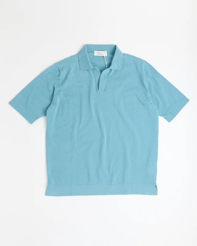 Crêpe Cotton Johnny Collar Polo Shirt