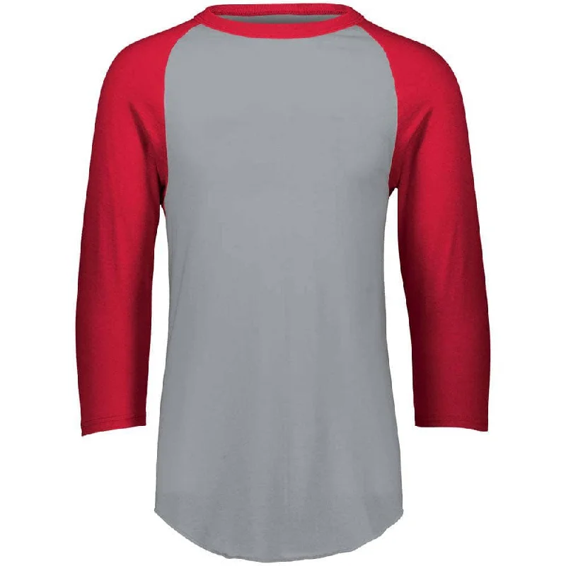 3-4 Sleeve Retro 2.0 Baseball Jersey Grey-Red