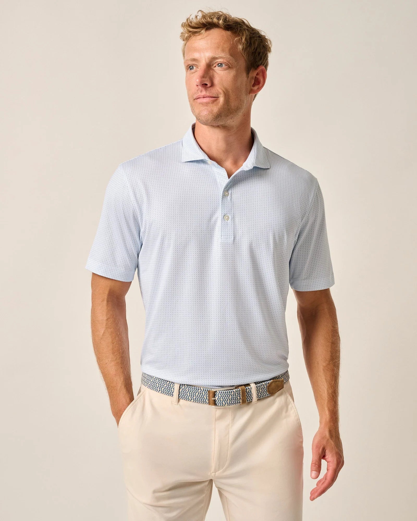 Johnnie-O Tee Time Prep-Formance Polo Shirt - Barrels Blue