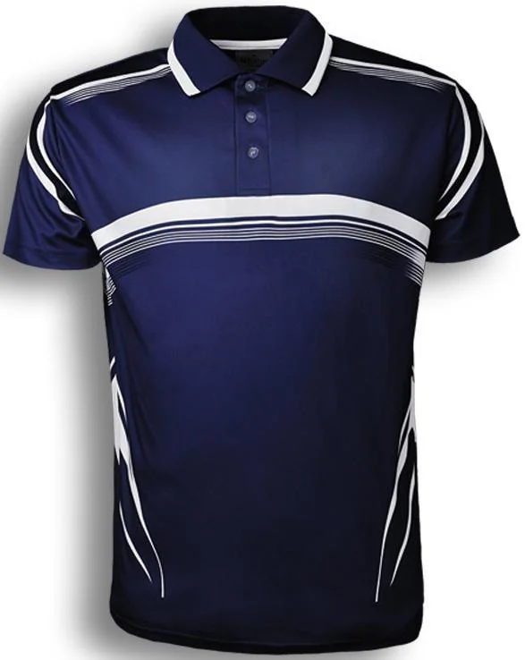 Sublimated Golf Polo - Navy/White