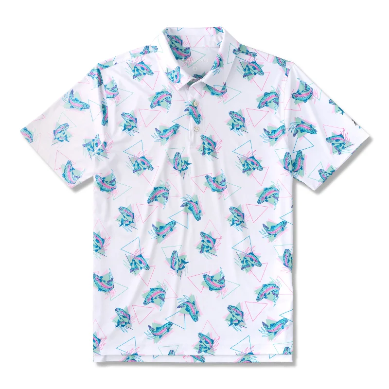 Chubbies The Trout Dipper Performance Polo Shirt - Optic White - Pattern Base (Includes Plaids)