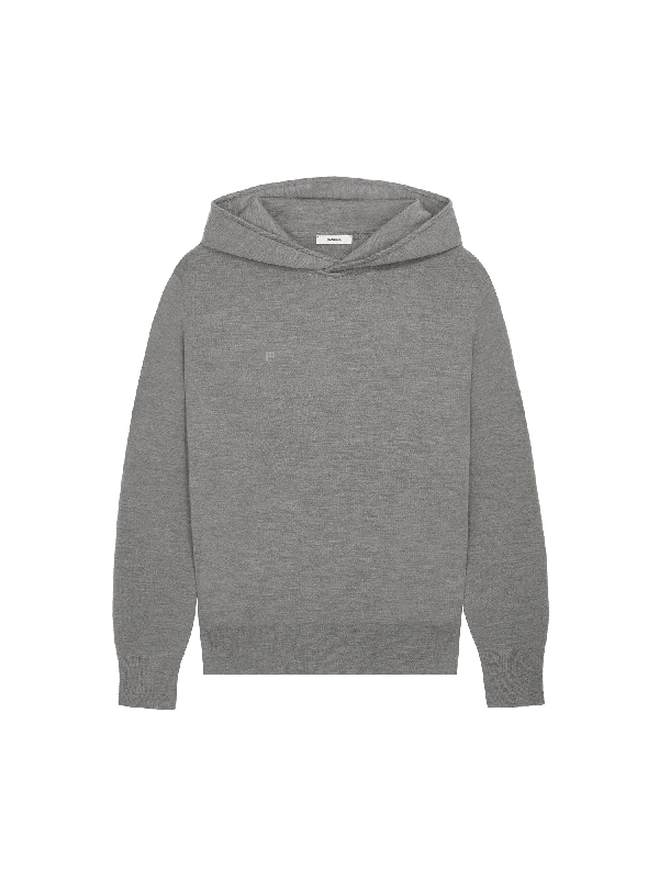 Mens DNA Regenerative Merino Wool Hoodie—grey marl