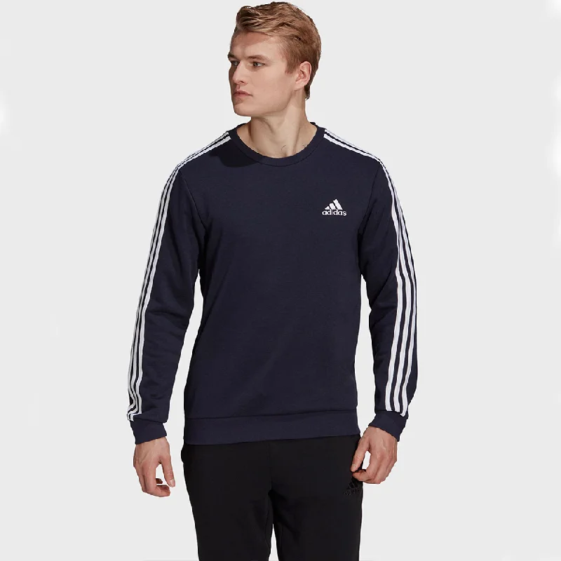 ADDS Embroided Logo 3 Stripes  Sports Fleece Navy Blue Sweatshirt 10449