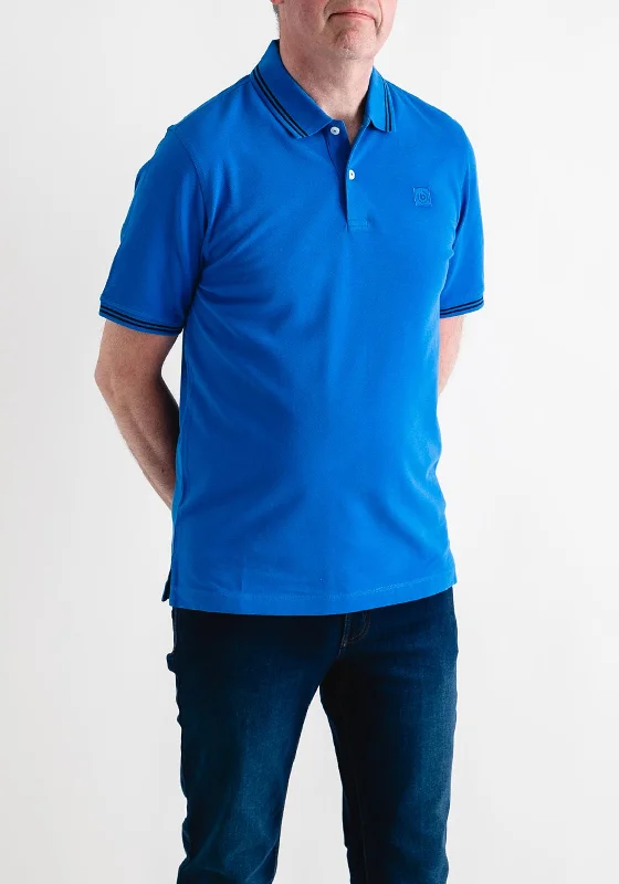 Bugatti Stripe Collar Polo Shirt, Cobalt