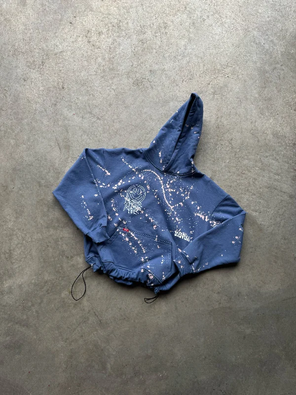 BLUE DIY RE-WORKED HOODIE