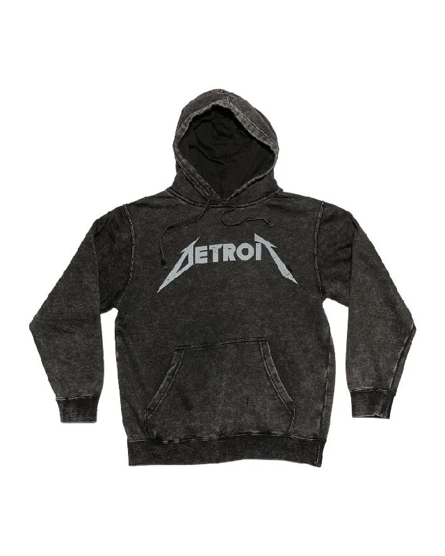 Ink Detroit Metal Mineral Wash Hoodie - Black Stone