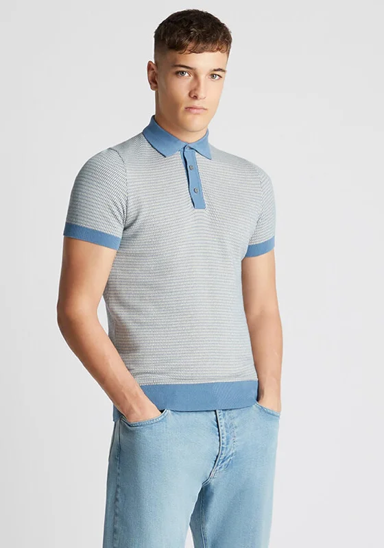 Remus Uomo Slim Fit Knitted Polo Shirt, Light Blue