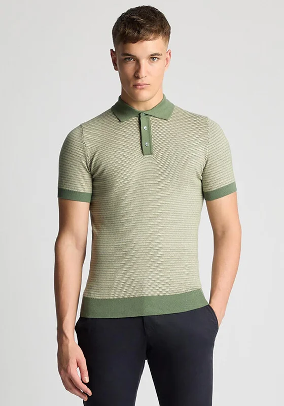 Remus Uomo Slim Fit Knitted Polo Shirt, Khaki