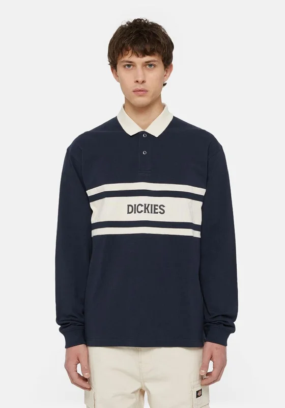 Dickies Yorktown Long Sleeve Rugby Polo Shirt, Dark Navy