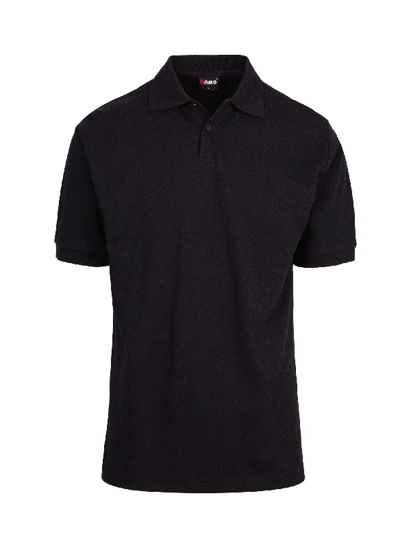 Mens Cotton Pique Knit Polo - Black