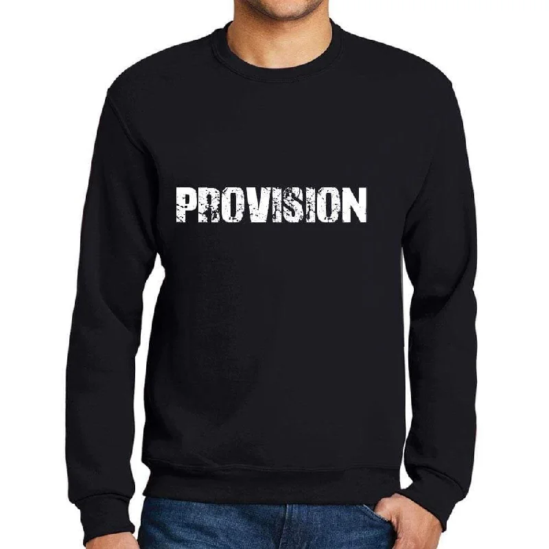 Men's Printed Graphic Sweatshirt Popular Words PROVISION Deep Black