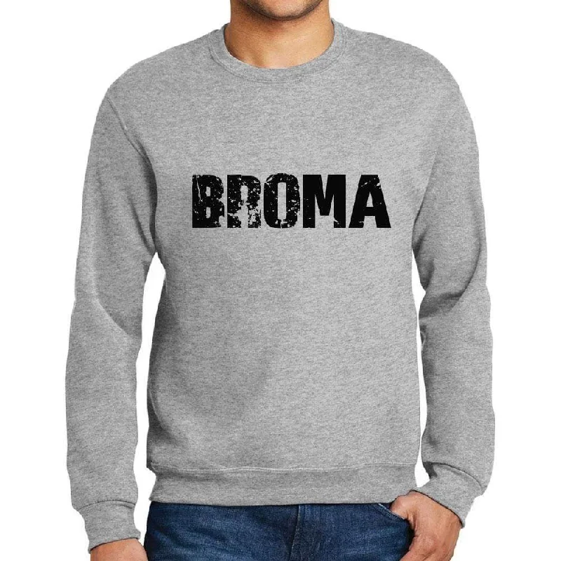 Men's Printed Graphic Sweatshirt Popular Words BROMA Grey Marl