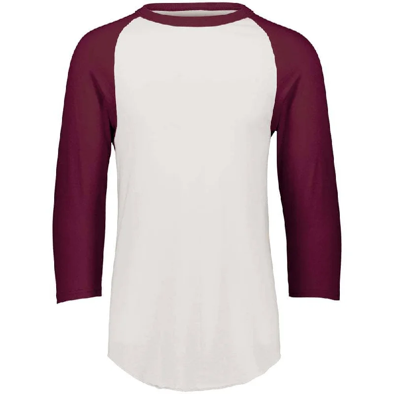 3-4 Sleeve Retro 2.0 Baseball Jersey White-Maroon