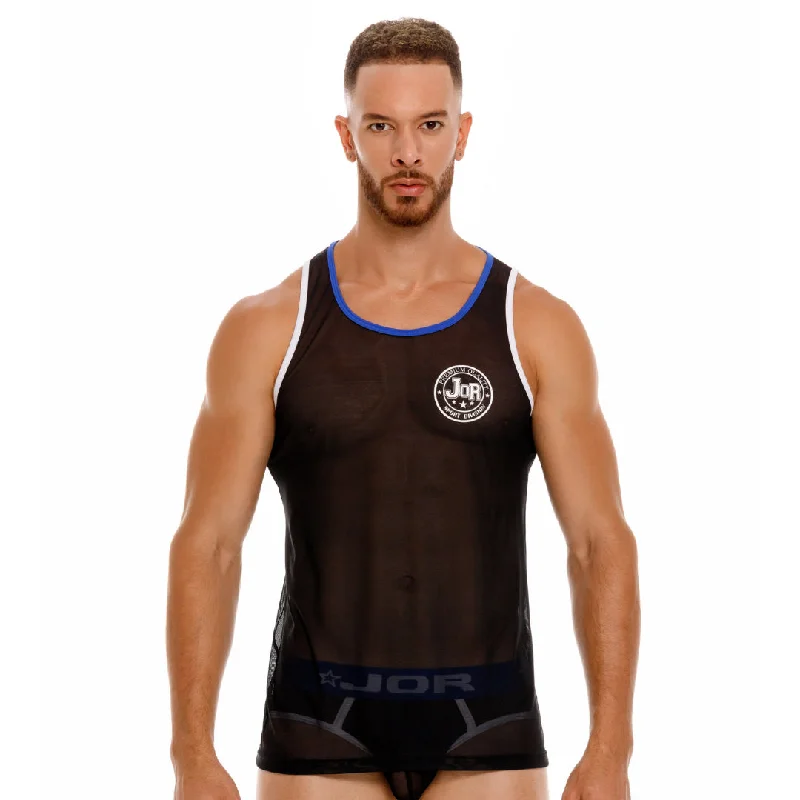 JOR Dakar slim fit mesh tank black