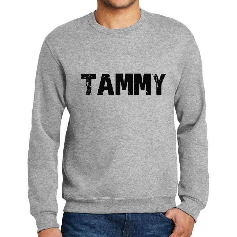 Men's Printed Graphic Sweatshirt Popular Words TAMMY Grey Marl