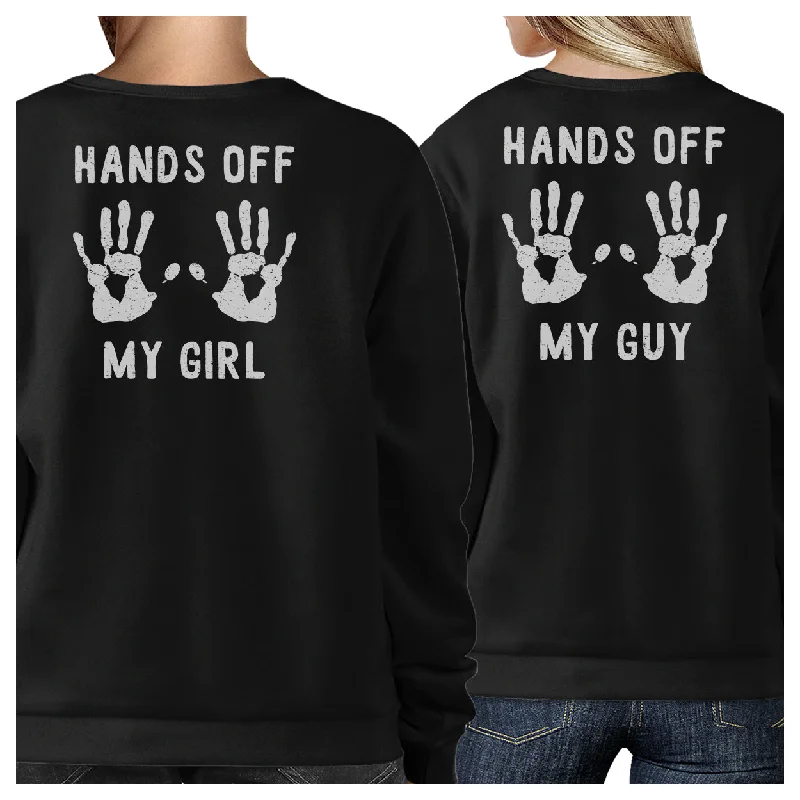 Hands Off My Girl And My Guy Matching Couple Black Sweatshirts