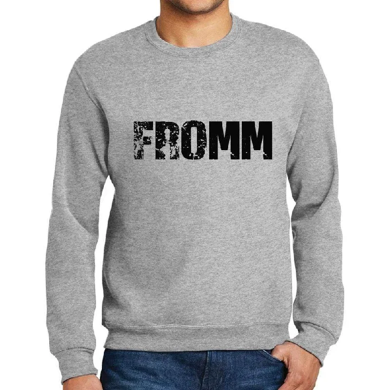 Men's Printed Graphic Sweatshirt Popular Words FROMM Grey Marl