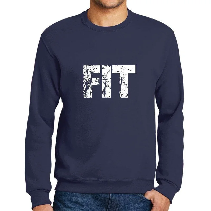 Men's Printed Graphic Sweatshirt Popular Words FIT French Navy