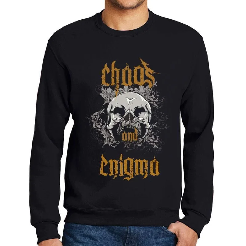 Ultrabasic - Homme Imprimé Graphique Sweat-Shirt Chaos and Enigma Noir Profond